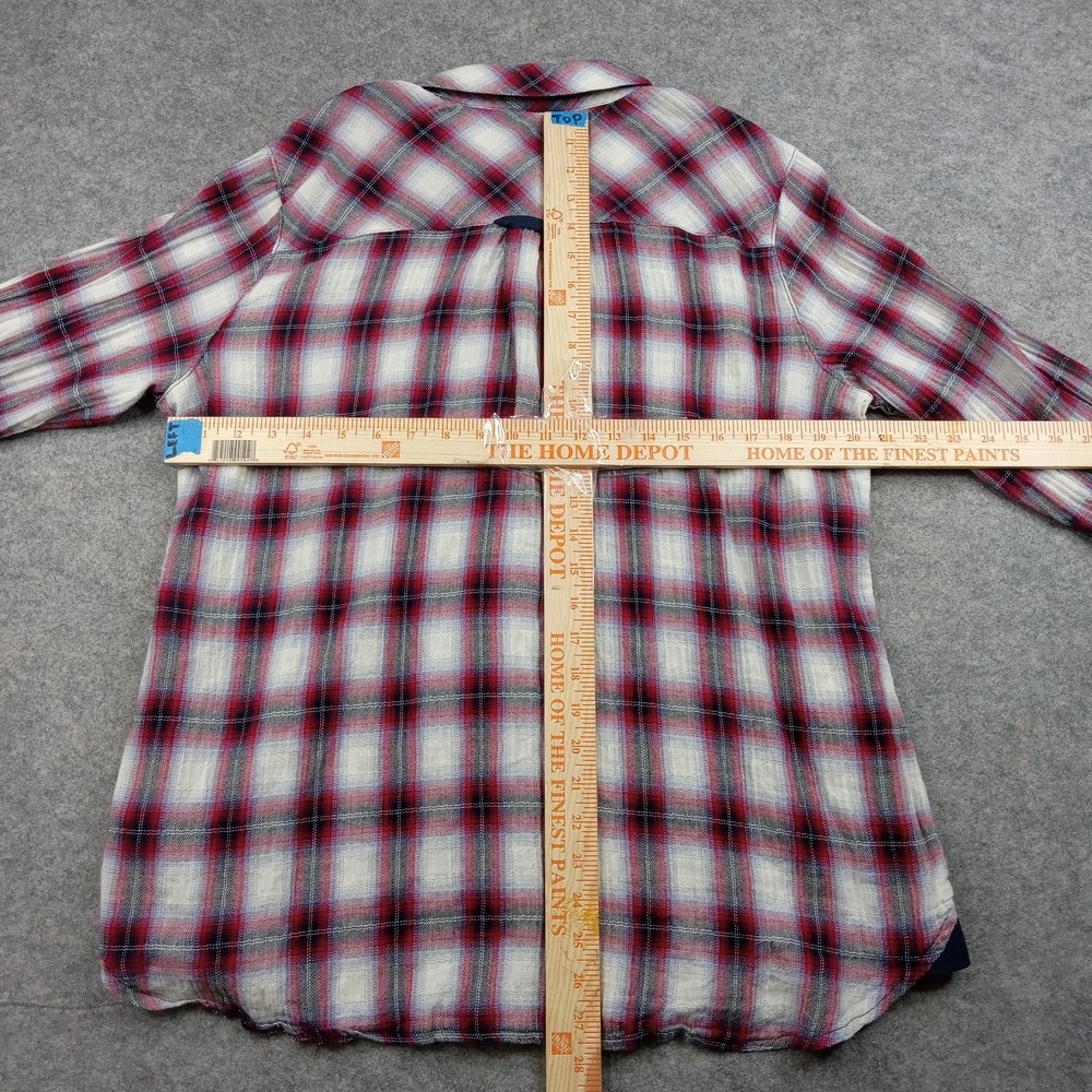 Kut From The Kloth Shirt Womens XL Red Plaid Snap Button Up Down Flannel ST10302 - Picture 4 of 6